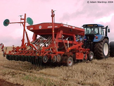 integrated seed drill on stubble