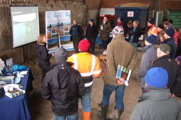 Group of farmers at the Lower Tweed Priority Catchment meeting near Jedburgh in January