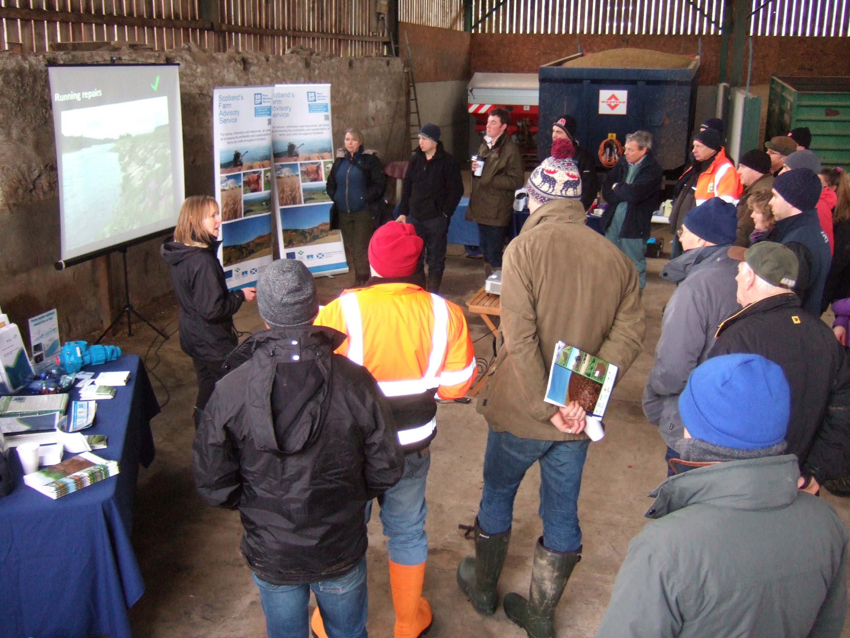 Group of farmers at the Lower Tweed Priority Catchment meeting near Jedburgh in January