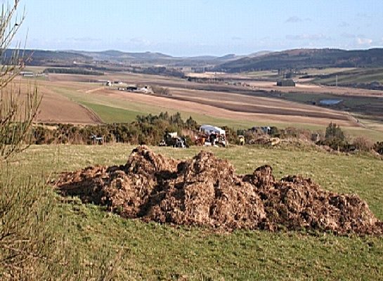 a field heap midden in the middle of a field