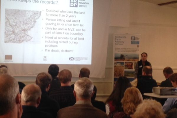 Annette Marshall giving a presentation at the Forfar Greening & NVZ compliance meeting