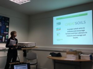 Audrey Litterick giving a presentation during the Soil Management in Grassland Systems event