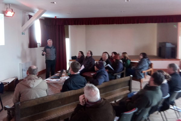 Farmers in the Craigie Village Hall, Ayrshire during the Wet Weather Resilience Planning event