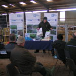 Robert Ramsay with Farming and Water Scotland showing farmers the different types of water pump available to use as an alternative water source