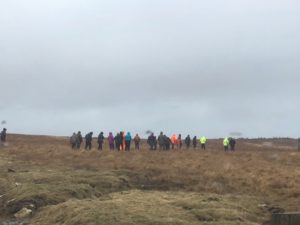 Lewis & Harris Soil & Nutrient Network meeting - group on a site visit to discuss the importance of drainage