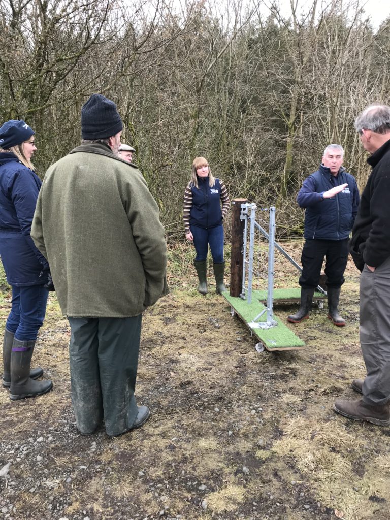 Springback fencing being explained at the Drymen Diffuse Priority Catchment Doune event