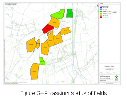 Wormiston Farm - soil sampling map labelled figure 3
