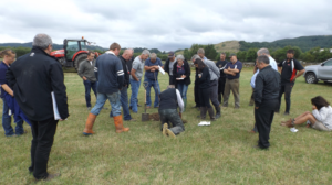 Seamus Donnelly examining a soil pit at the Campbeltown SNN meeting