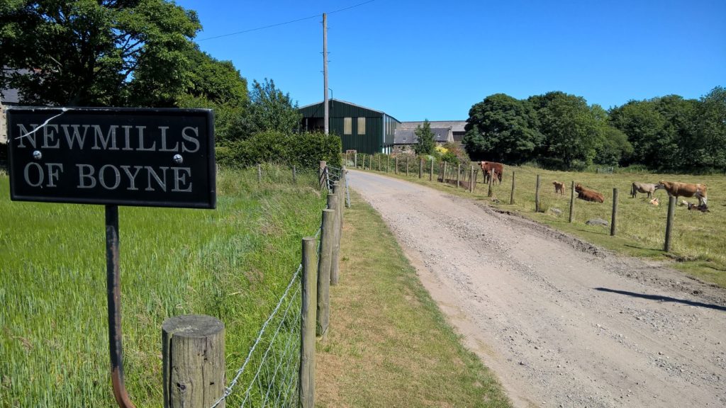 Road end at Newmills of Boyne our Soil & Nutrient Network Farm near Turriff