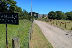 Road end at Newmills of Boyne our Soil & Nutrient Network Farm near Turriff