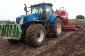 Tractor and horsch drill at Kirkton Farm