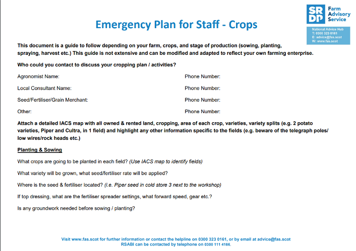 Emergency Plan for Staff - Field Operations Crops thumbnail