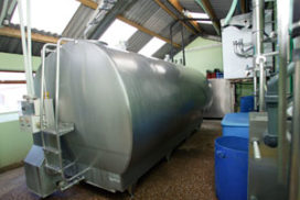 a dairy farm bulk tank at Walcote Manor Farm