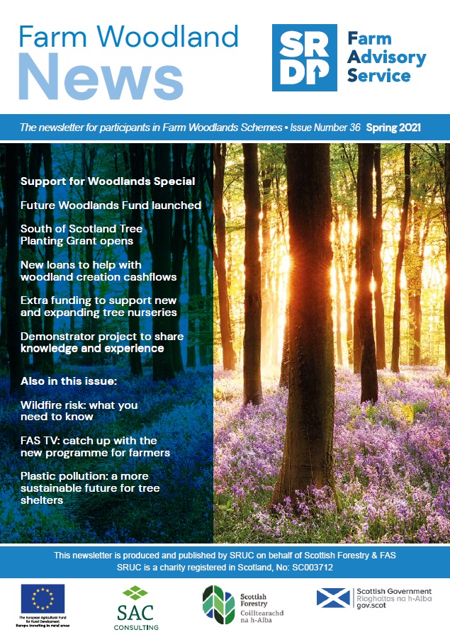 Front cover of the Farm Woodland News (FWN36) Spring 2021 edition