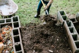 Homemade compost pile
