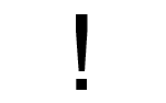 A large, black exclamation mark