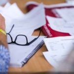 desk with papers