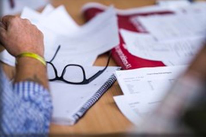 desk with papers