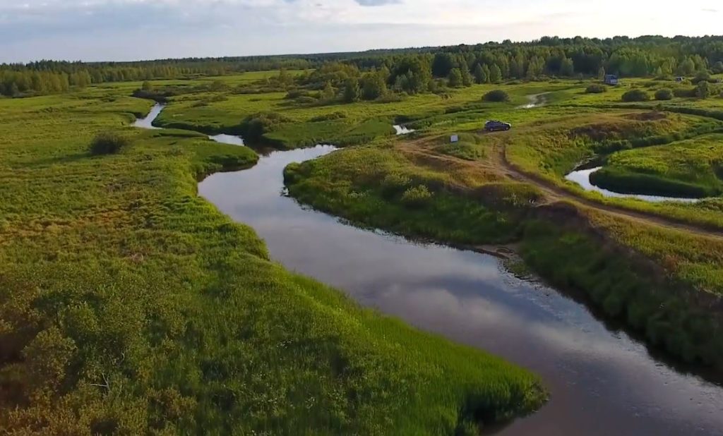 Arial picture of Waterways within land