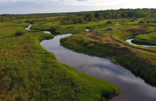 Arial picture of Waterways within land