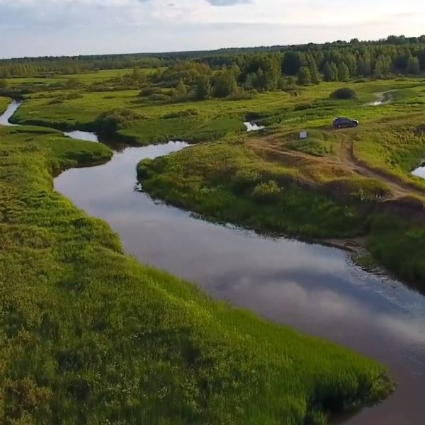 Arial picture of Waterways within land