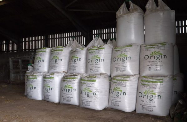 A stock of fertiliser bags