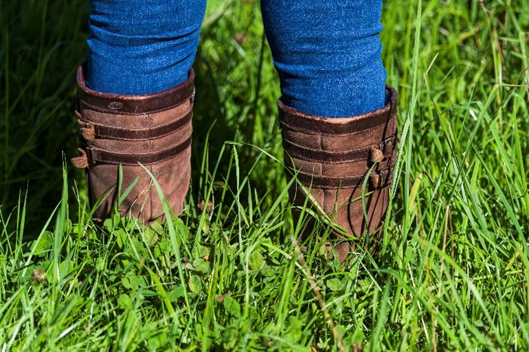 Boots in Grass