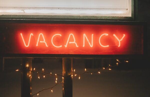 Vacancy in red lighting